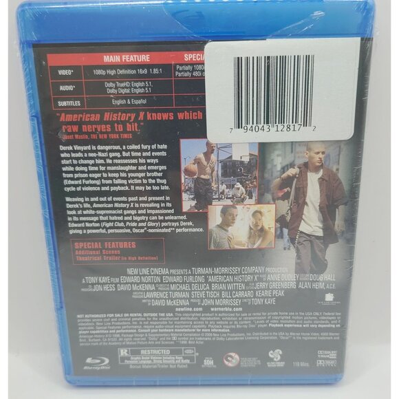American History X Blu-Ray Disc Factory Sealed New - Picture 2 of 4